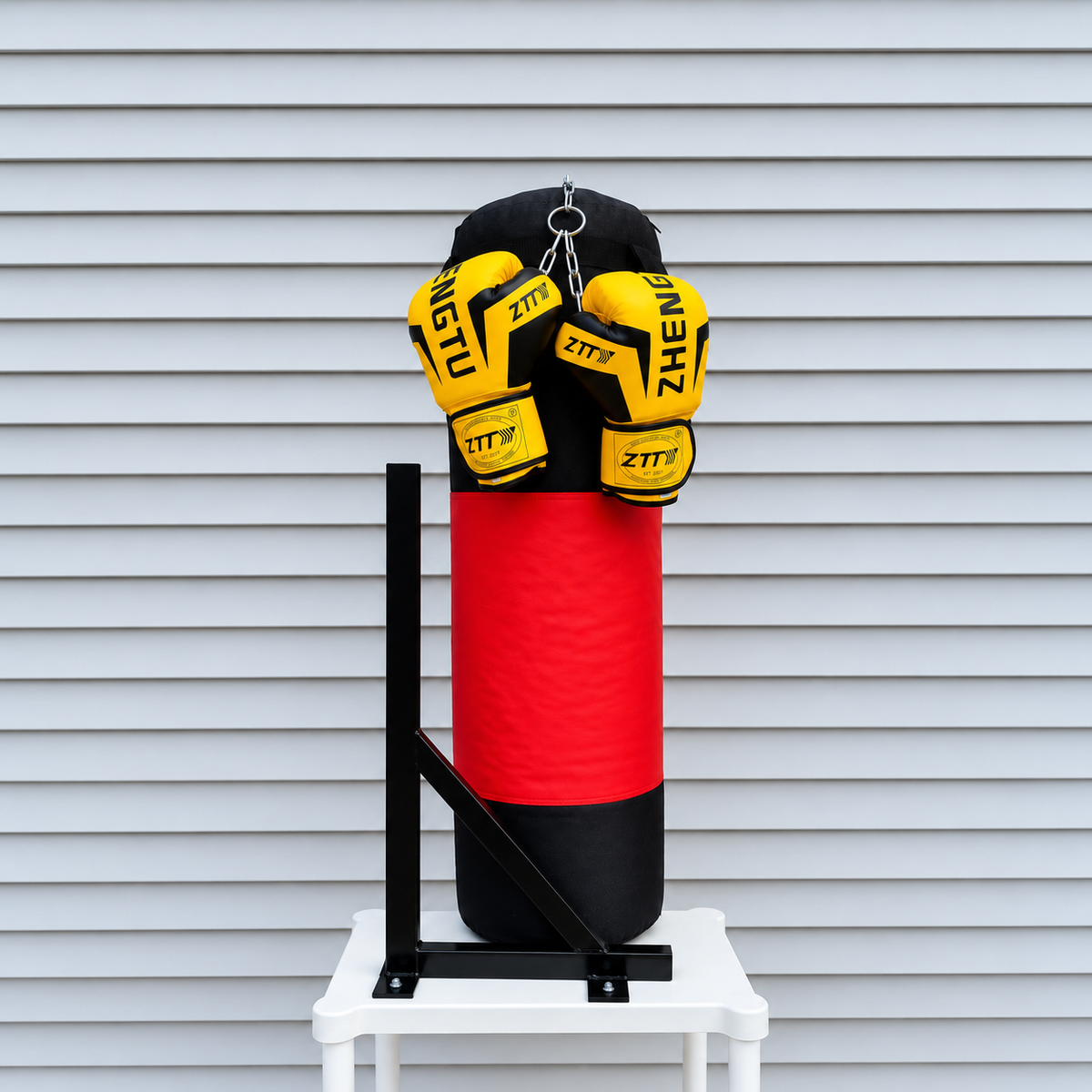 Kit Boxeo Básico | Soporte + Saco 100 cm + Par de Guantes | E-CONFER SPORT
