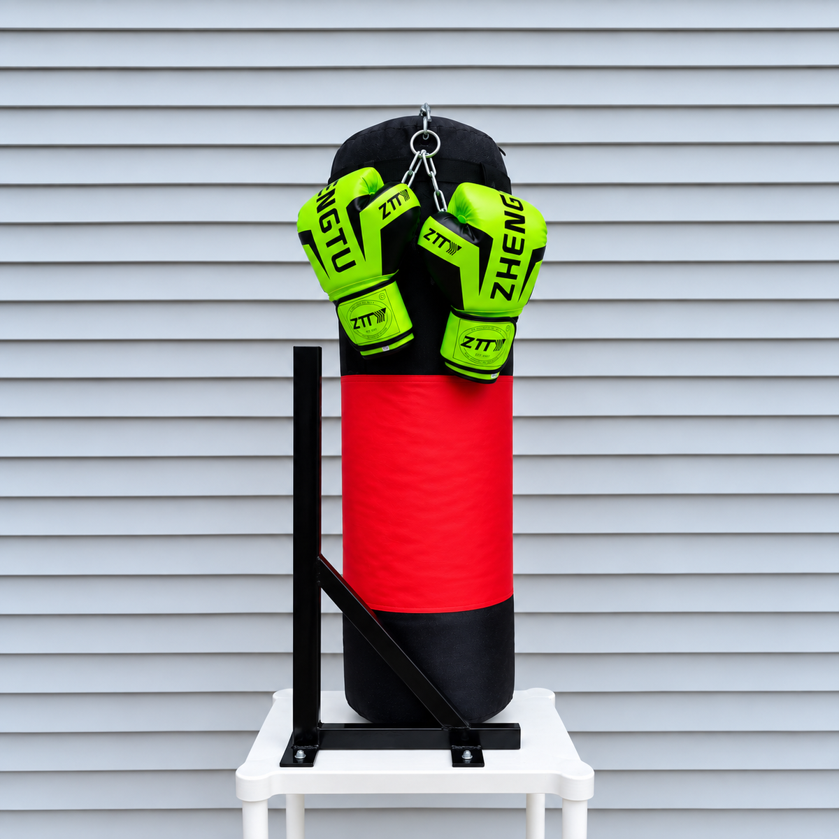 Kit Boxeo Básico | Soporte + Saco 100 cm + Par de Guantes | E-CONFER SPORT